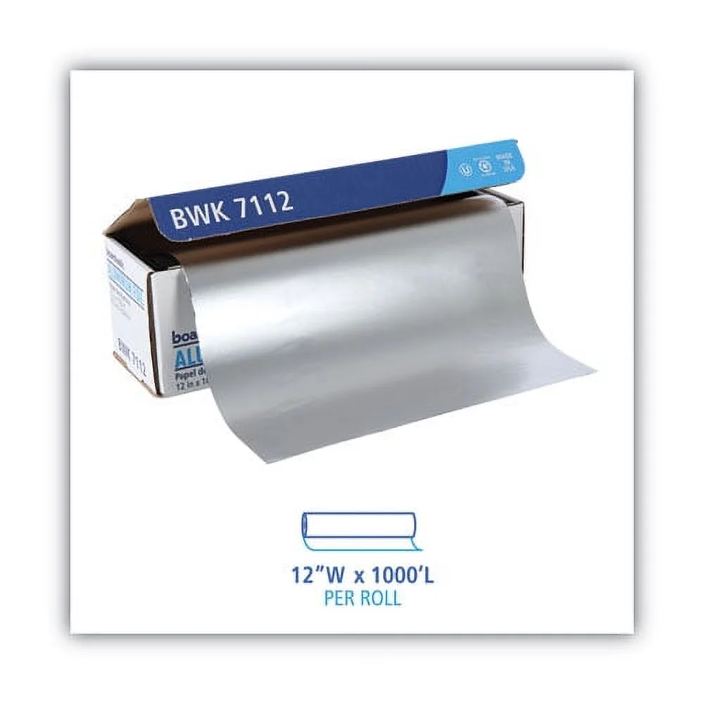 Standard Aluminum Foil Roll, 12" X 1,000 Ft - Bundle of 5 Cartons