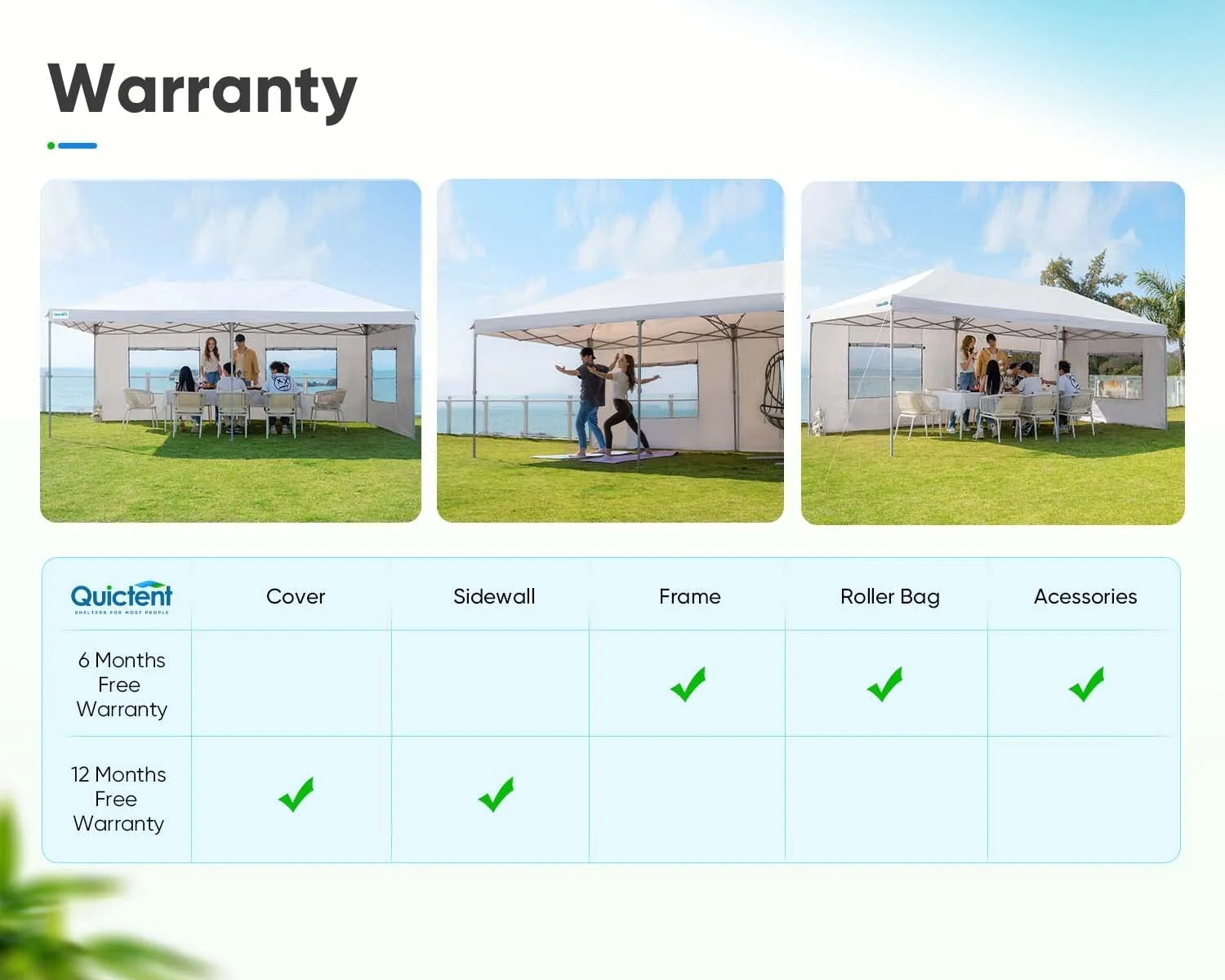 Quictent 10′ x 20′ White Instant, Event and Pop-up Outdoor Canopy