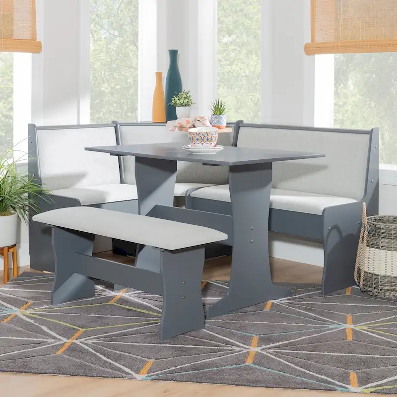 Sedley Farmhouse Nook Dining Set with Storage