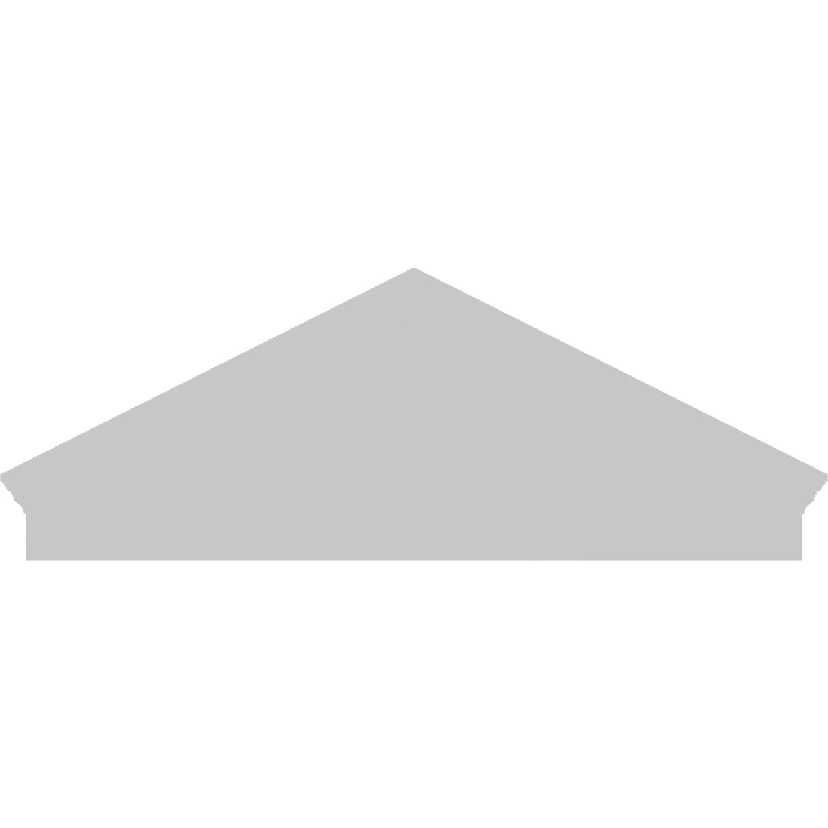 Ekena Millwork 52"W x 19-7/8"H x 2-3/4"P (Pitch 6/12) Peaked Cap Sunburst Architectural Grade PVC Combination Pediment