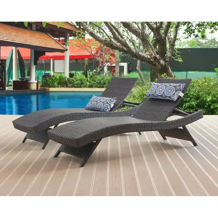 All Weather Wicker Chaise Lounge – Set of 2