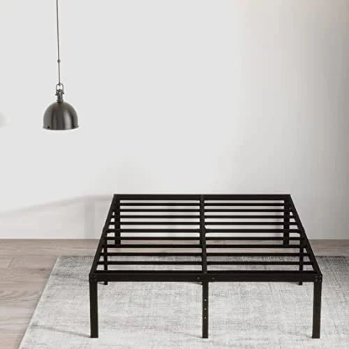 EMODA Queen Bed Frame No Box Spring Needed 18 Inch Heavy Duty Metal Tall Platform Bed Frame