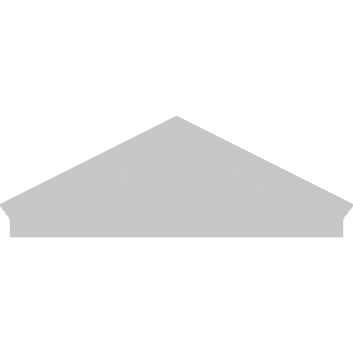Ekena Millwork 52"W x 19-7/8"H x 2-3/4"P (Pitch 6/12) Peaked Cap Sunburst Architectural Grade PVC Combination Pediment