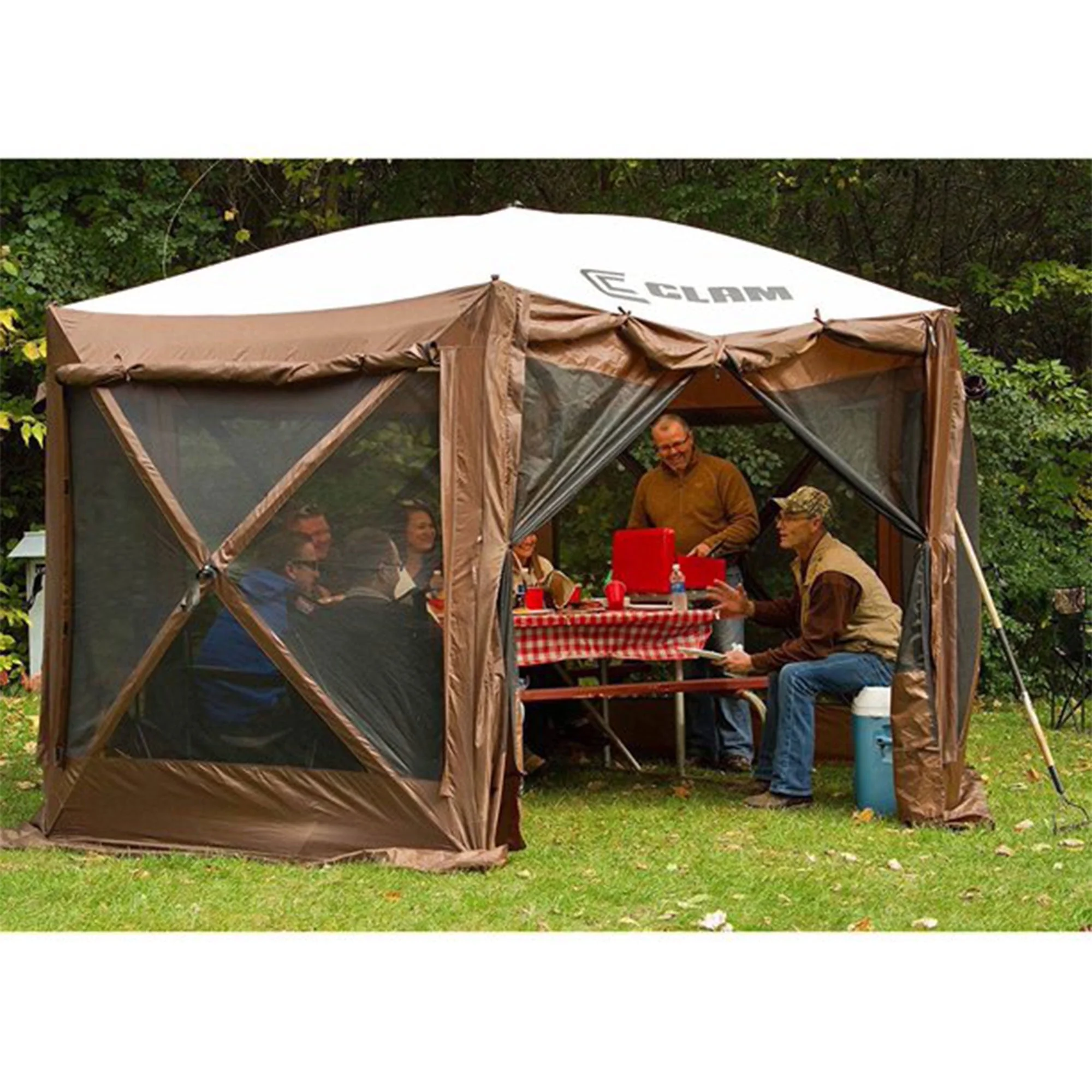 CLAM Quick-Set Pavilion 12.5 x 12.5' Portable Outdoor Canopy Shelter, Green