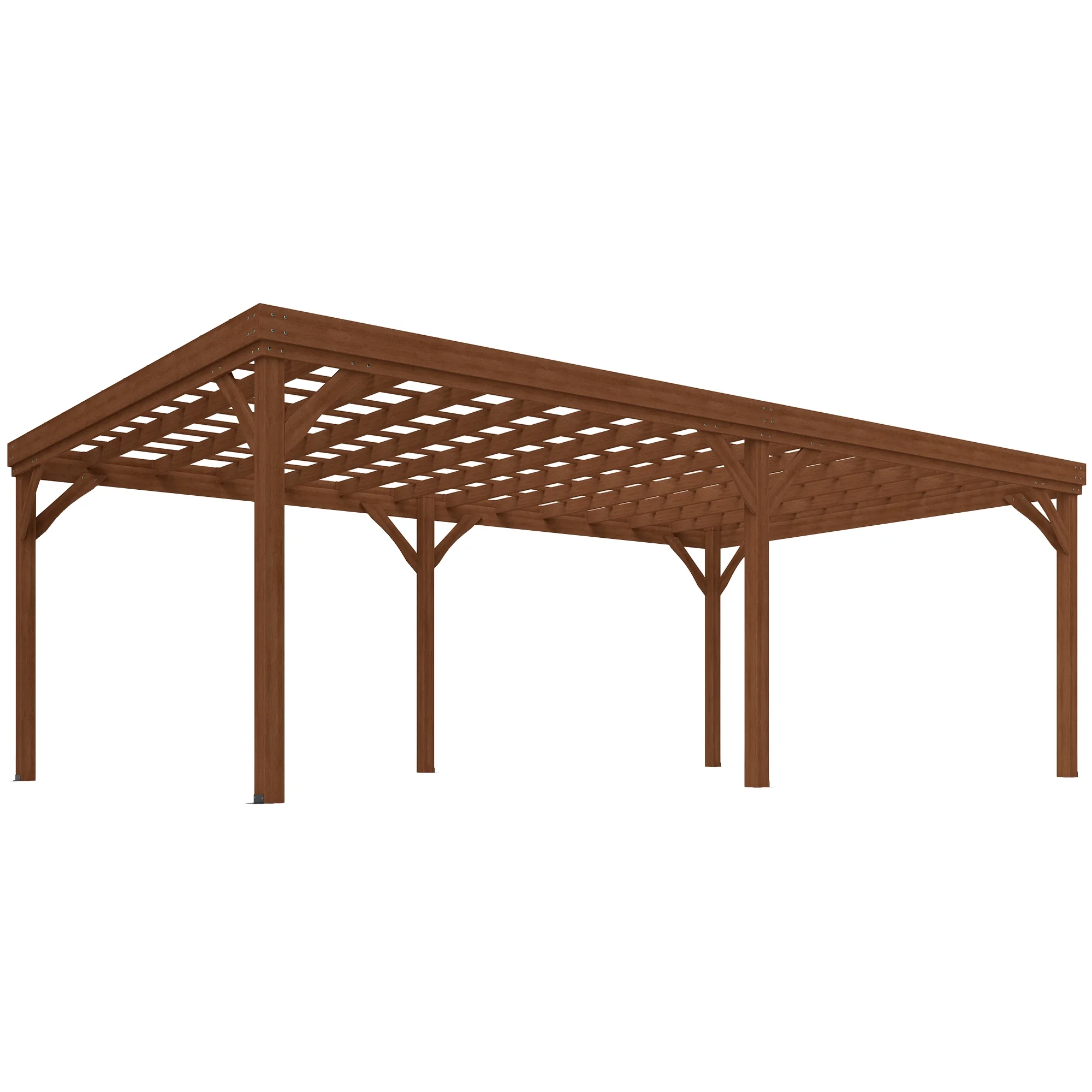 Outsunny 12' x 20' Outdoor Wood Pergola, Climbing Vine Gazebo, Brown