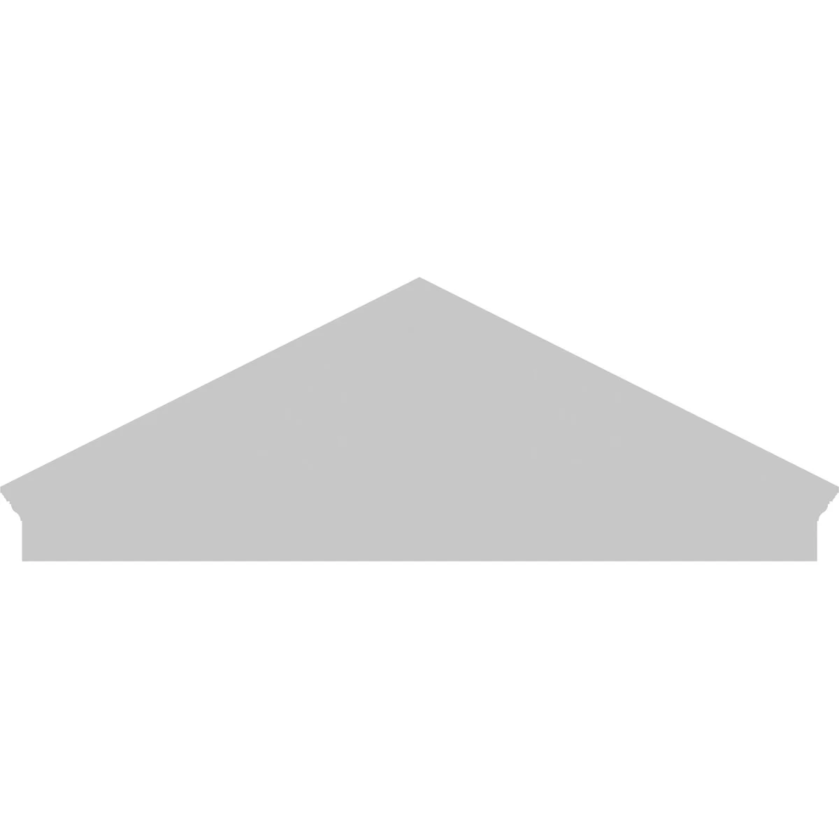 Ekena Millwork 52"W x 19-7/8"H x 2-3/4"P (Pitch 6/12) Peaked Cap Sunburst Architectural Grade PVC Combination Pediment