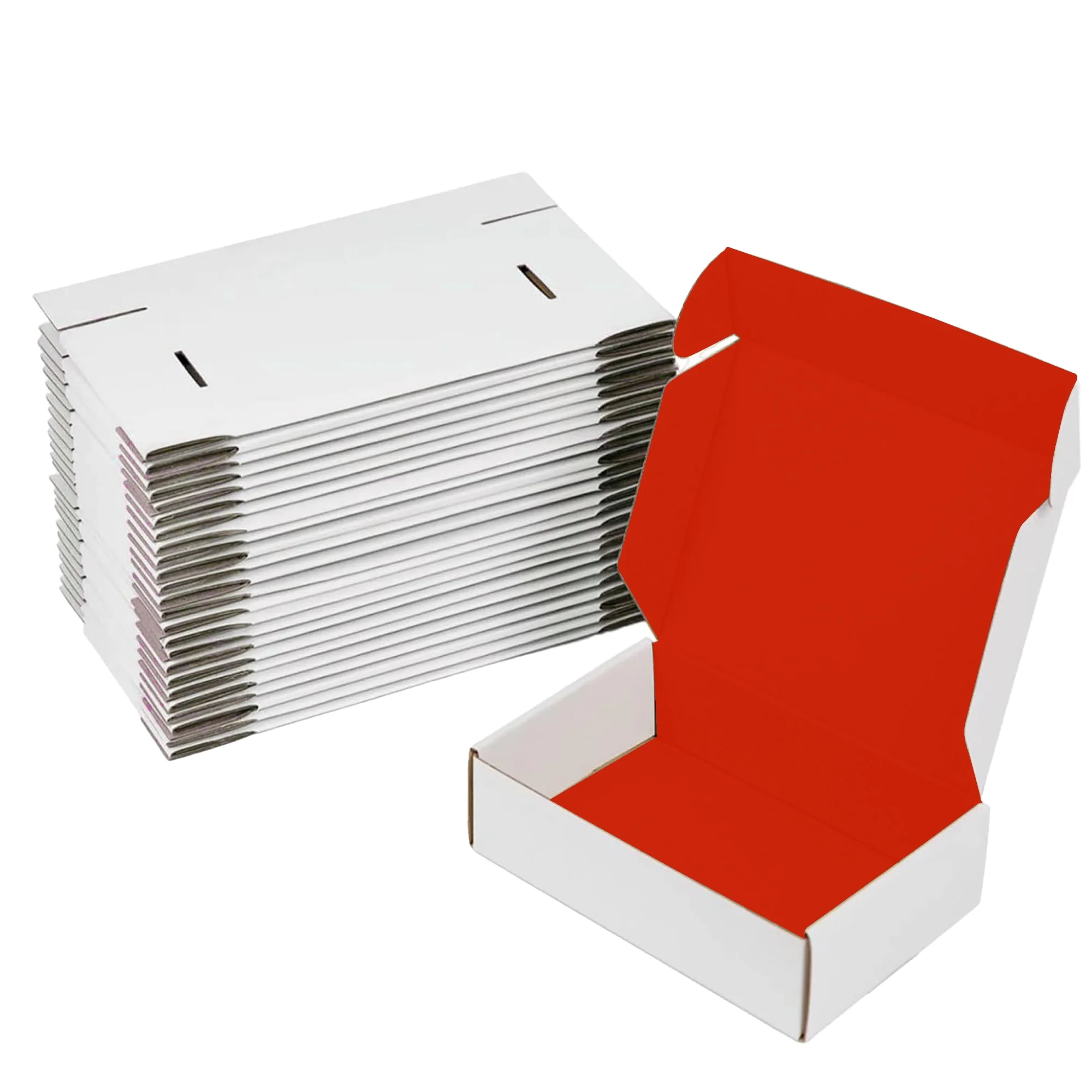 Ucanpack Red Mailer Boxes 15 x 11 x 2" (Kraft Outside) - 50 Pack Corrugated Shipping Boxes, Red Shipping Boxes for Small Business Packaging Boxes Bulk Made in USA Custom Color Boxes