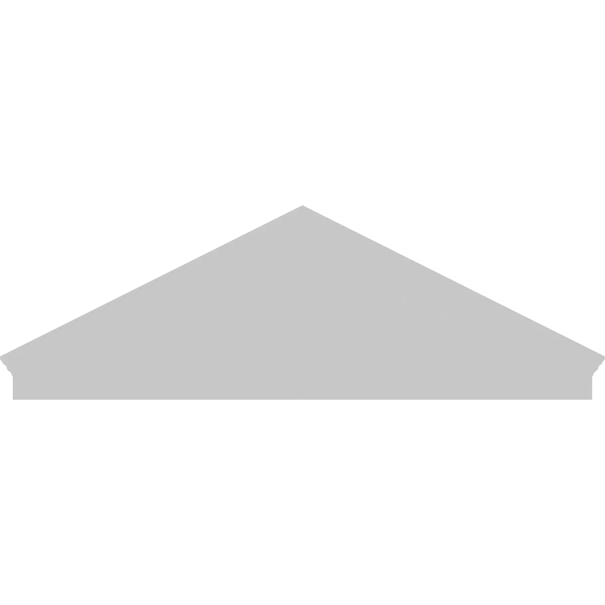 Ekena Millwork 52"W x 19-7/8"H x 2-3/4"P (Pitch 6/12) Peaked Cap Sunburst Architectural Grade PVC Combination Pediment