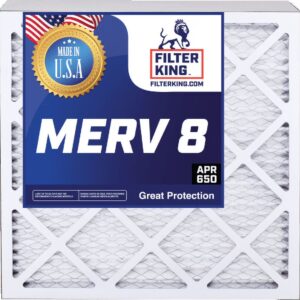 Filter King 16x25x4 Air Filter - 5-PACK - MERV 8 HVAC Pleated A/C Furnace Filters - MADE IN USA - Actual Size: 15.5 x 24.5 x 3.75"