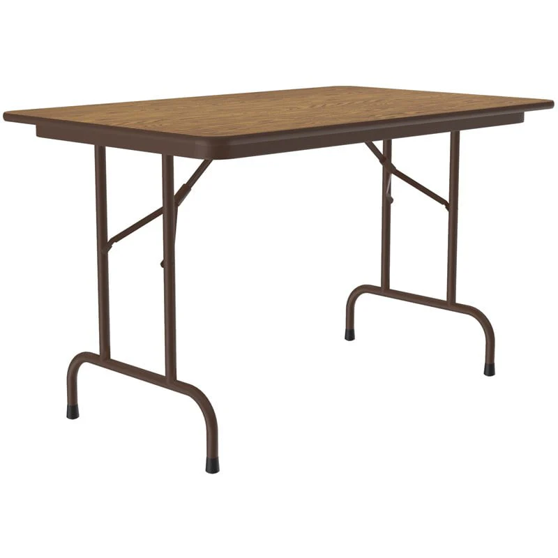 Correll 30"W x 48"D Melamine Top Folding Table in Medium Oak