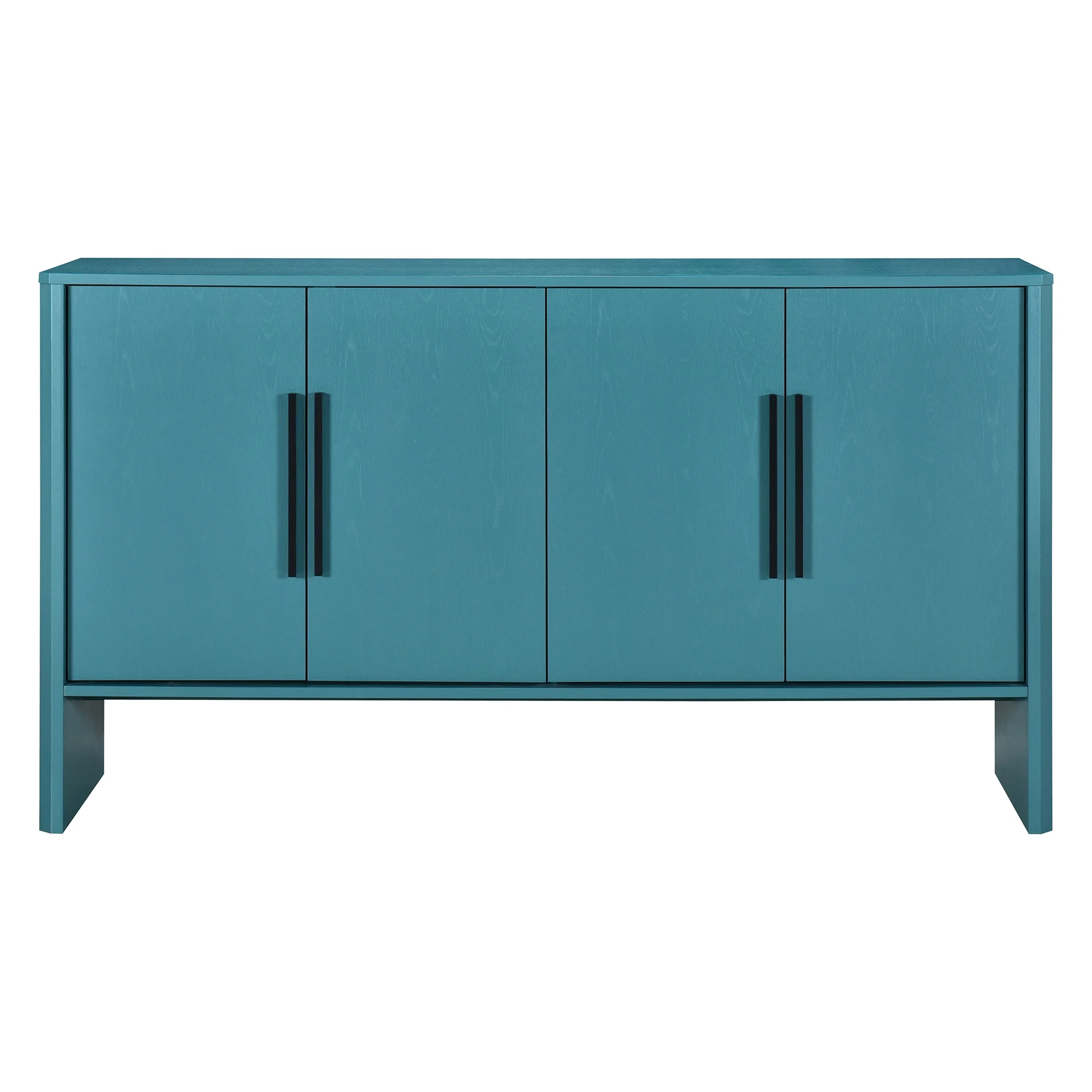 Accent Cabinet with 4 Doors, TUANLUO Buffet Cabinet with Adjustable Shelves, Wood Storage Cabinet, Modern Accent Cabinet Furniture for Hallway Entryway Living Room, 59"L x 15.7"W x 33.2"H, Blue