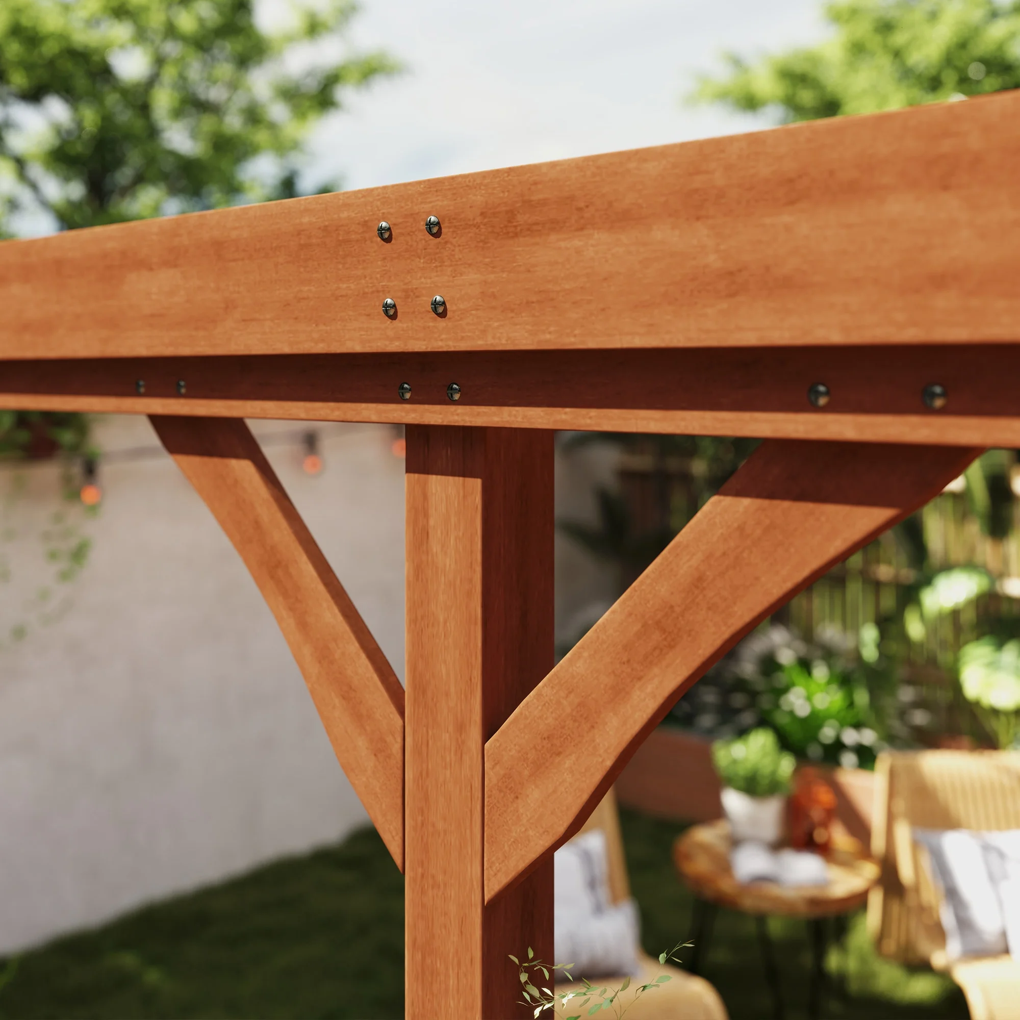 Outsunny 12' x 20' Outdoor Wood Pergola, Climbing Vine Gazebo, Brown
