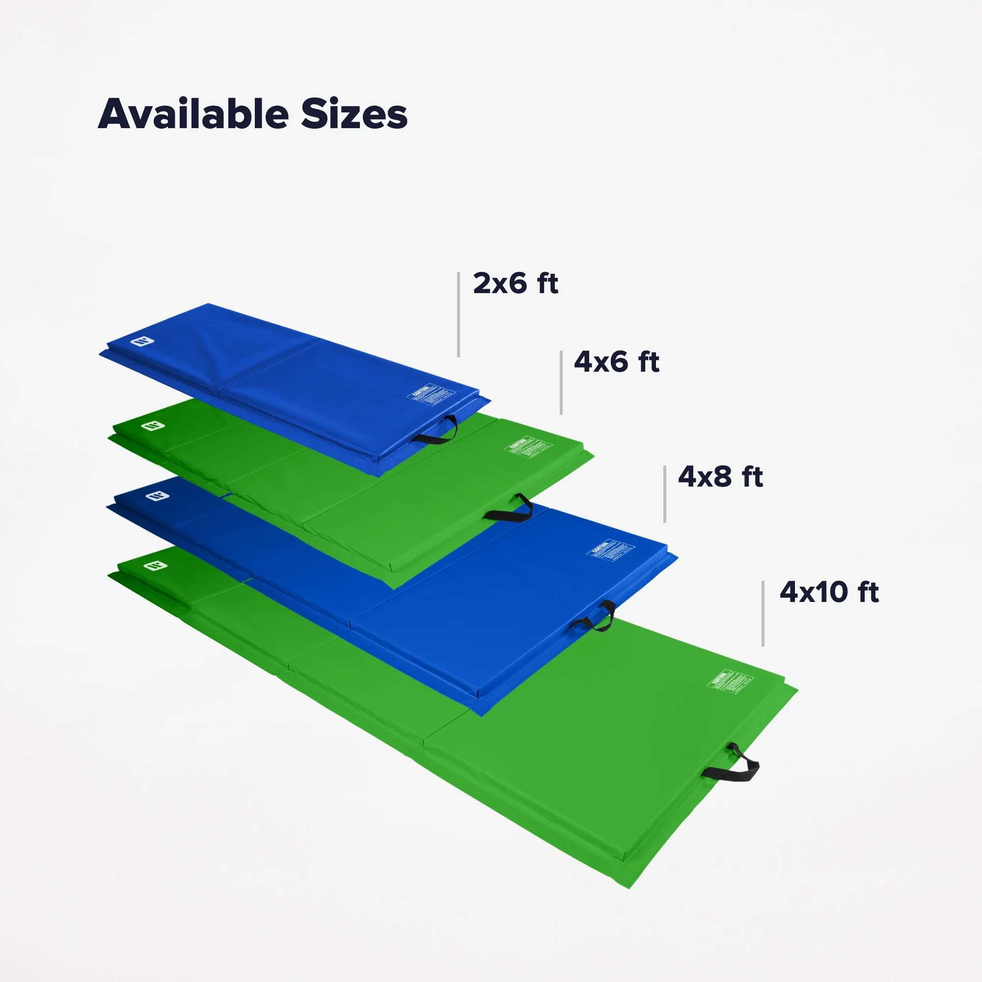 We Sell Mats - 4 ft x 8 ft x 2 in Personal Fitness & Exercise Mat for Home Workout - Lightweight and Folds for Carrying C All Purpose Home Gym Mat