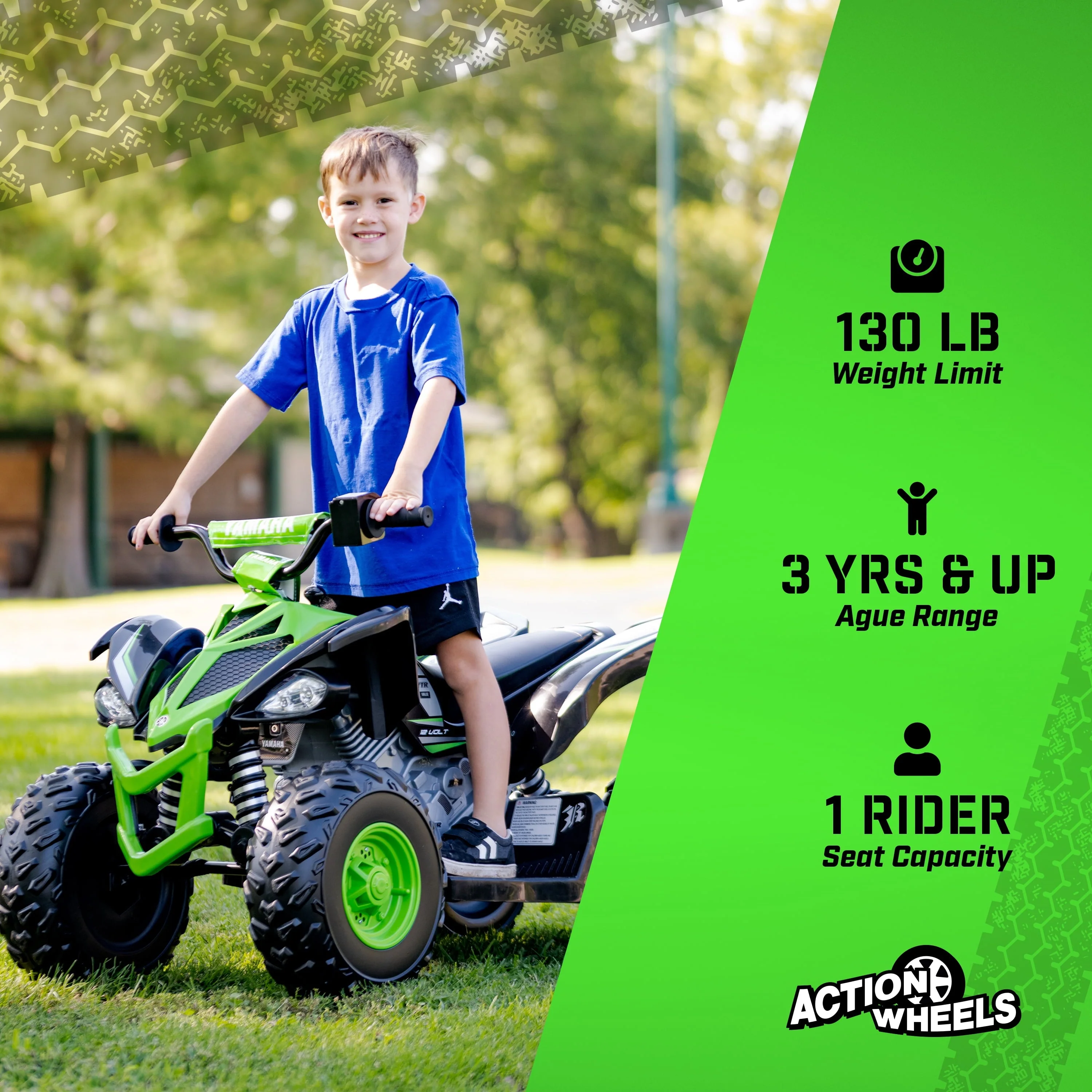 Yamaha 12V Raptor ATV Powered Ride-on for Boys & Girls, Ages 3+, up to 5 MPH