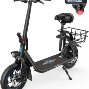 URBANMAX Electric Scooter With Seat, 450W, 22 Miles, Black - C1