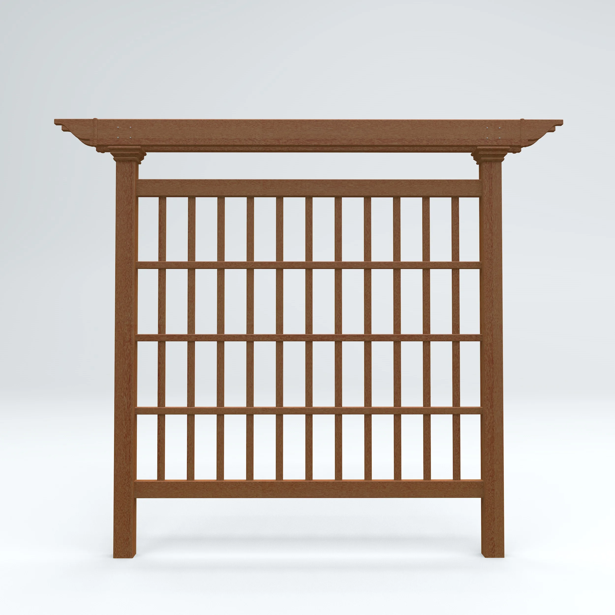 Vita 80" x 90" Colonial Composite Vinyl Trellis and Privacy Screen, Brown, VA84051