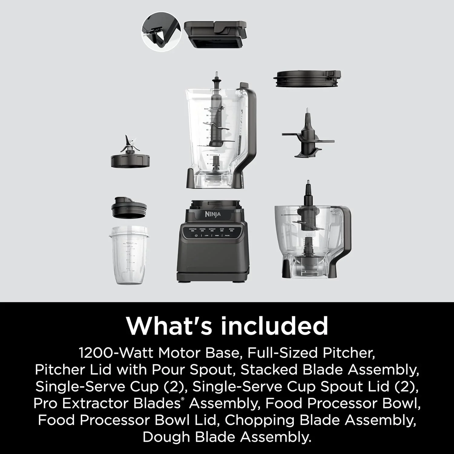 Ninja Mega Kitchen System, 1500-Watt, 72-Ounce Full-Size Blender and 8-Cup Food Processor with (2) 16-Ounce To-Go Cups