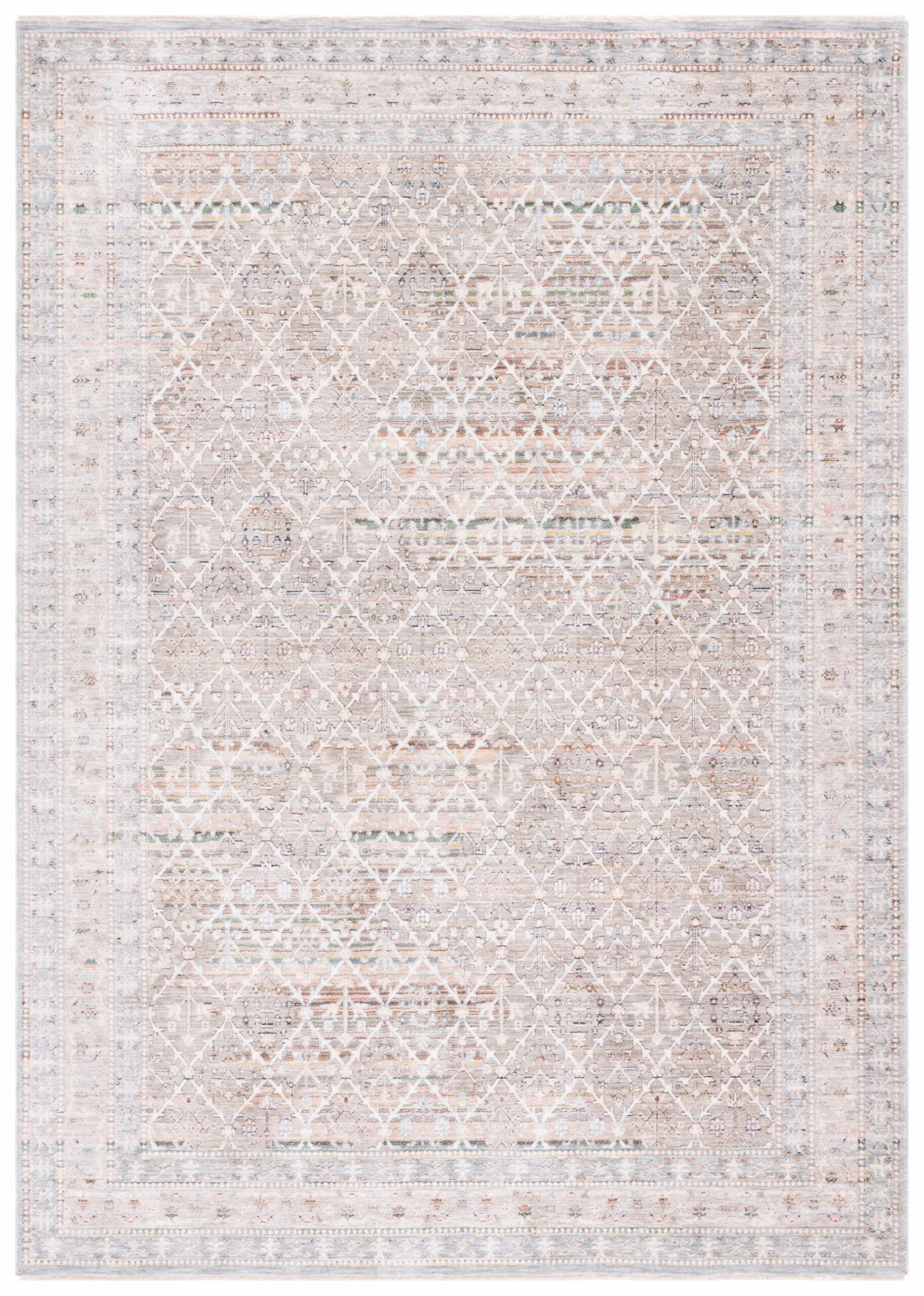 SAFAVIEH Princeton Ema Geometric Area Rug, Ivory/Blue, 8′ x 10′