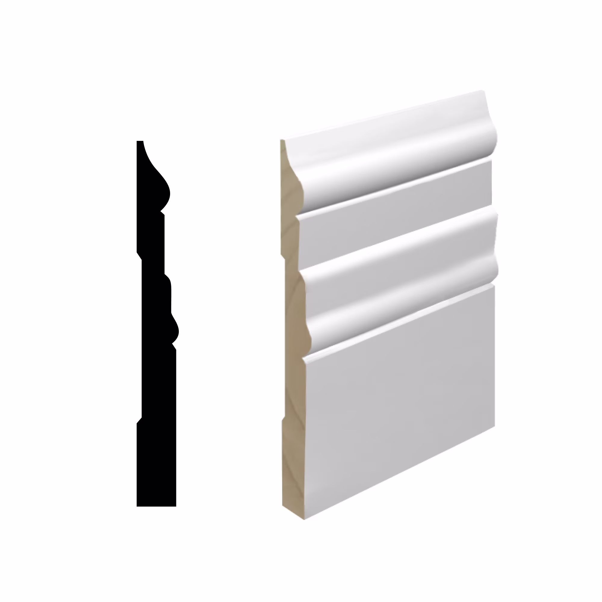 RMB 625 11/16 in.D x 6 1/4 in. W x 96 in. L Primed Finger-Joined Pine Baseboard Molding 10-pcs 80 Ft Total