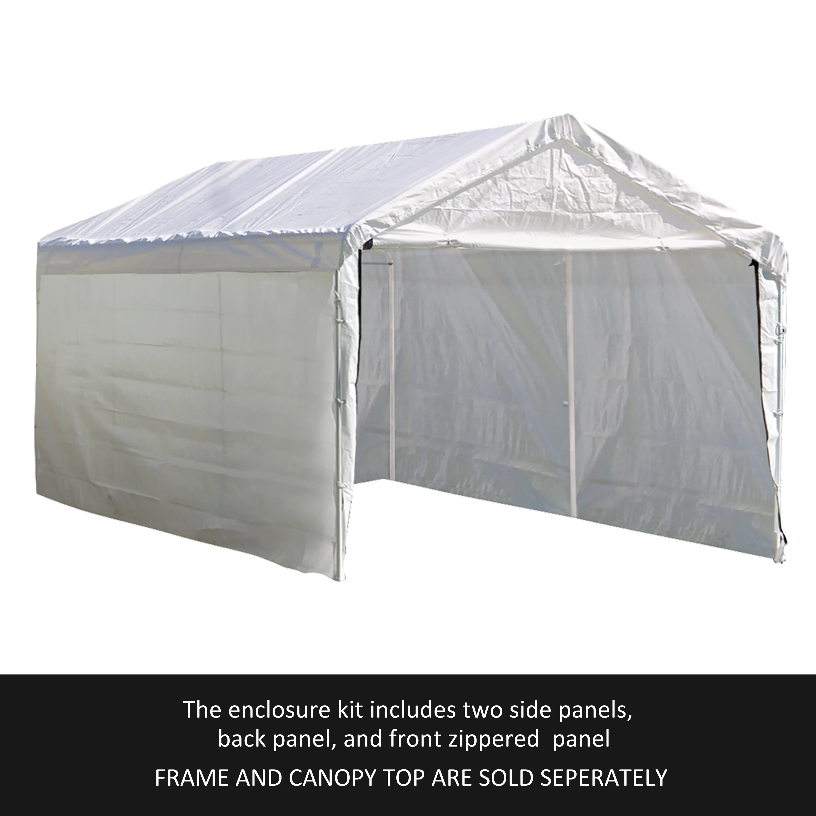 ShelterLogic Canopy Enclosure Kit ONLY for Super Max, 12 x 20 ft, White