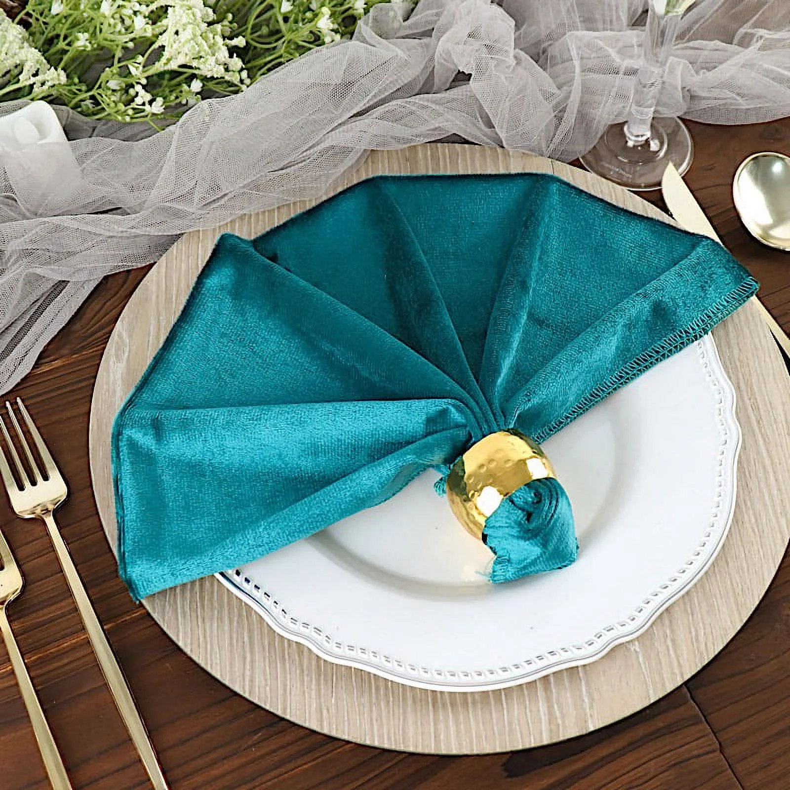 BalsaCircle 100 Pieces 20" x 20" Navy Blue Premium Velvet Napkins Linens
