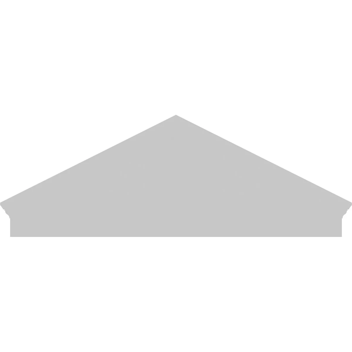 Ekena Millwork 52"W x 19-7/8"H x 2-3/4"P (Pitch 6/12) Peaked Cap Sunburst Architectural Grade PVC Combination Pediment