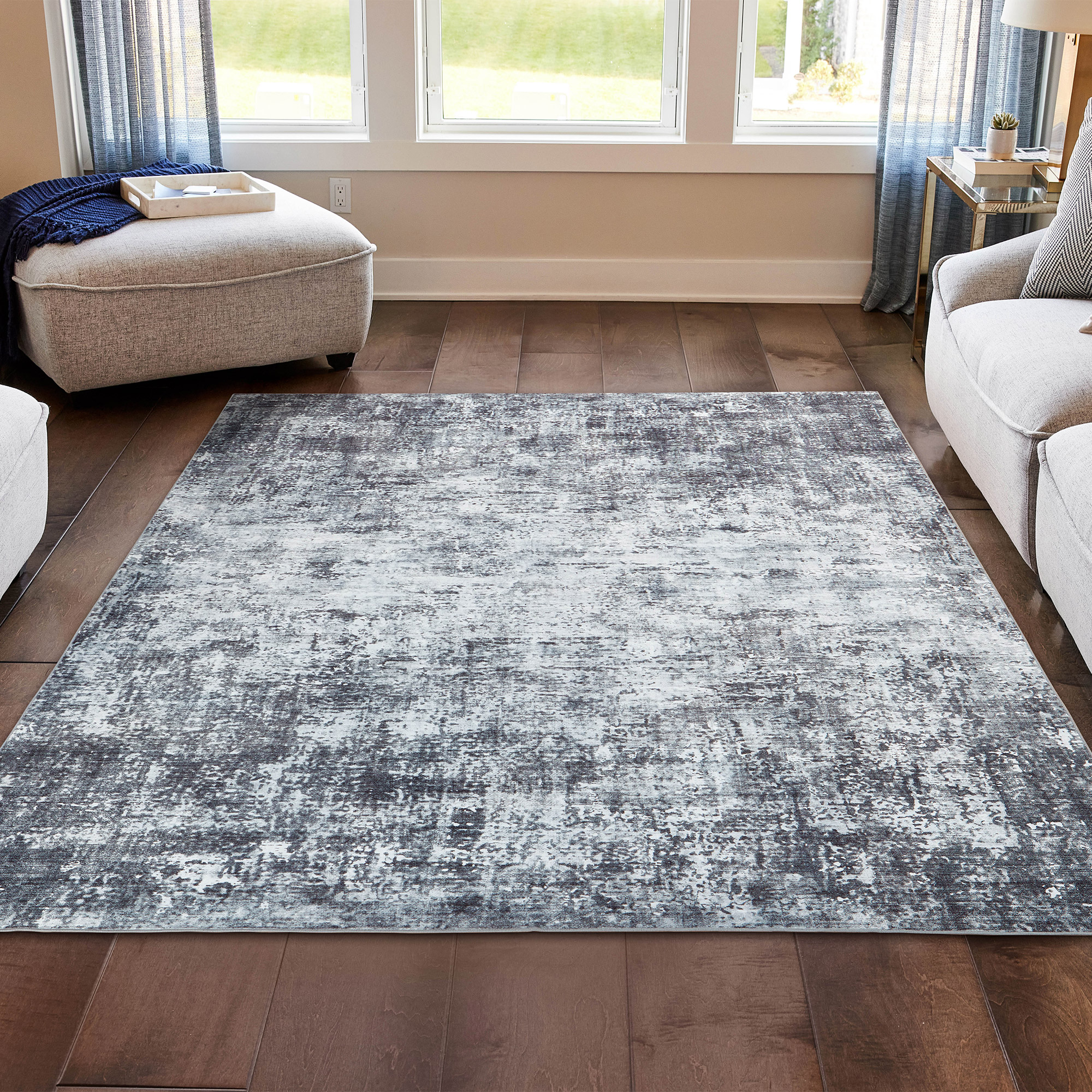 Wyatt & Ash Washable Indoor Area Rug, Jayden Gray 7’10’ x 10′