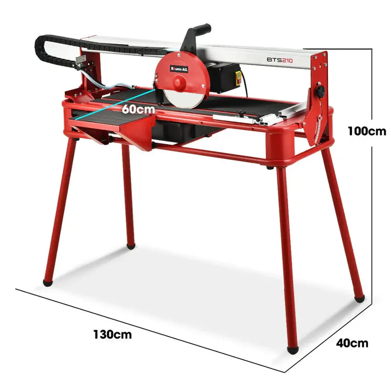 BAUMR-AG Wet Tile Saw, 800W, 200mm Blade, 720mm Max Cut - BTS210