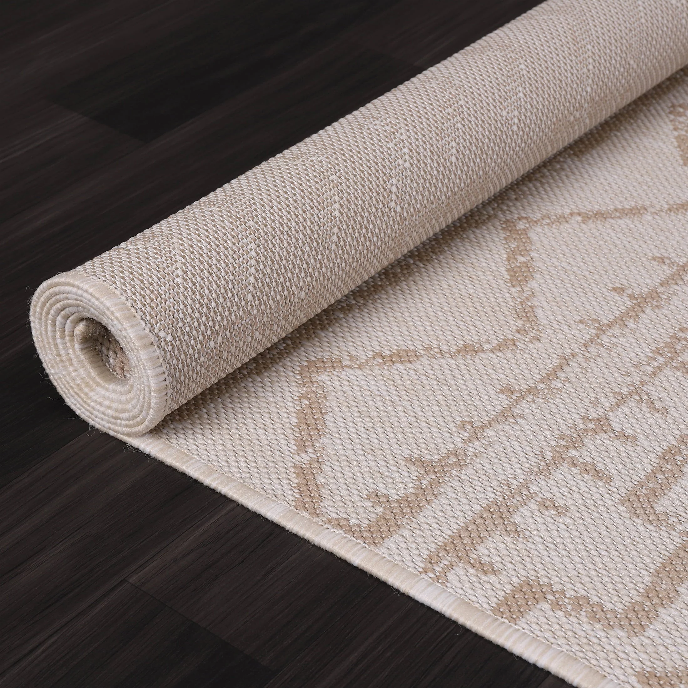Beverly Rug Outdoor Rug 6' x 9' Patio, Porch, Garden Beige and White