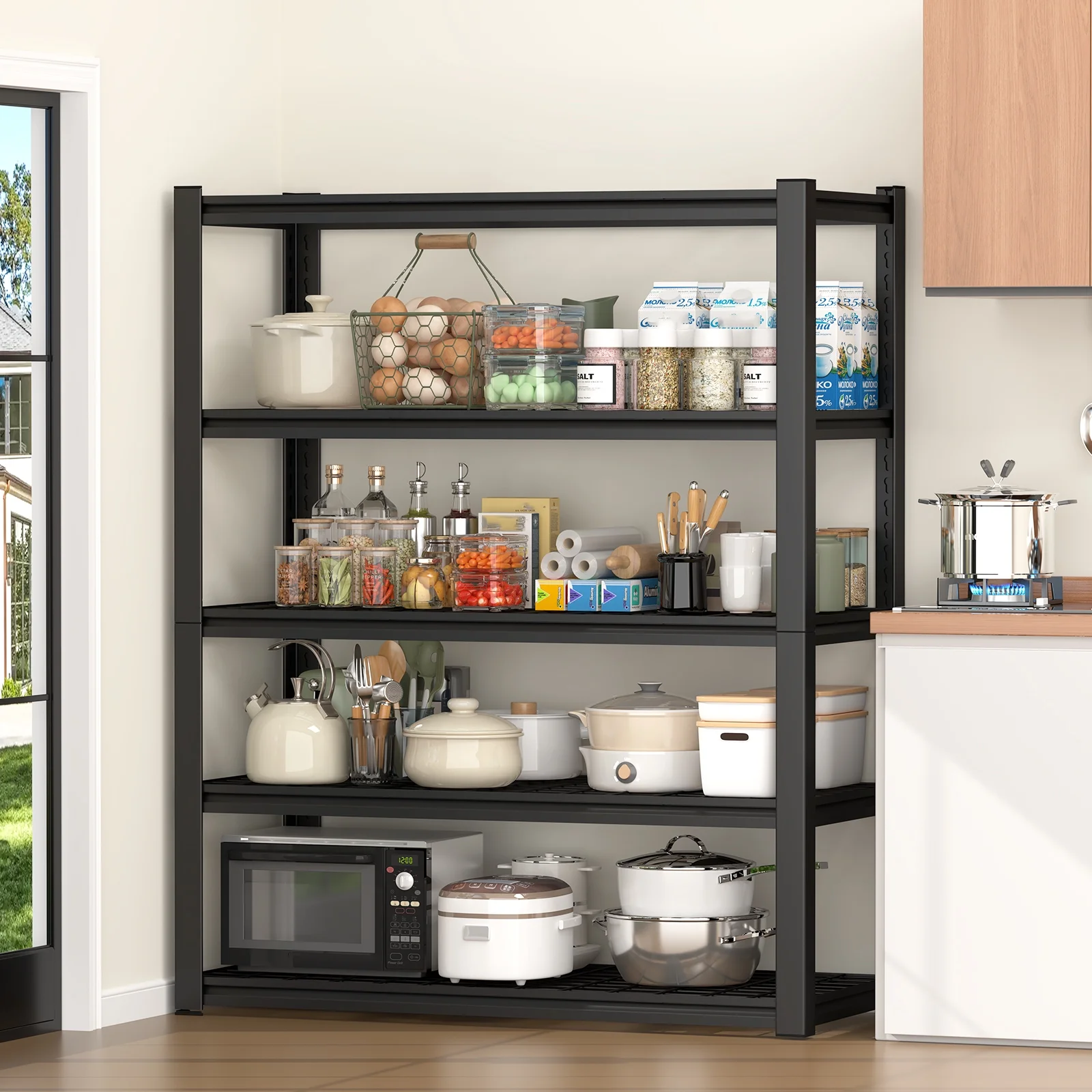 TrumanPick Storage Shelves 2500LBS Metal Wire Shelving Units Garage Storage Rack 48"W x 18"D x 72"H Heavy Duty Adjustable Industrial Shelving