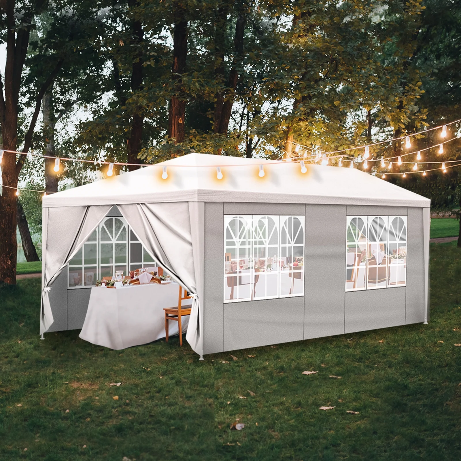 Ktaxon 10' X 20' Canopy Tent with 6 Side Walls for Party Wedding Camping and BBQ