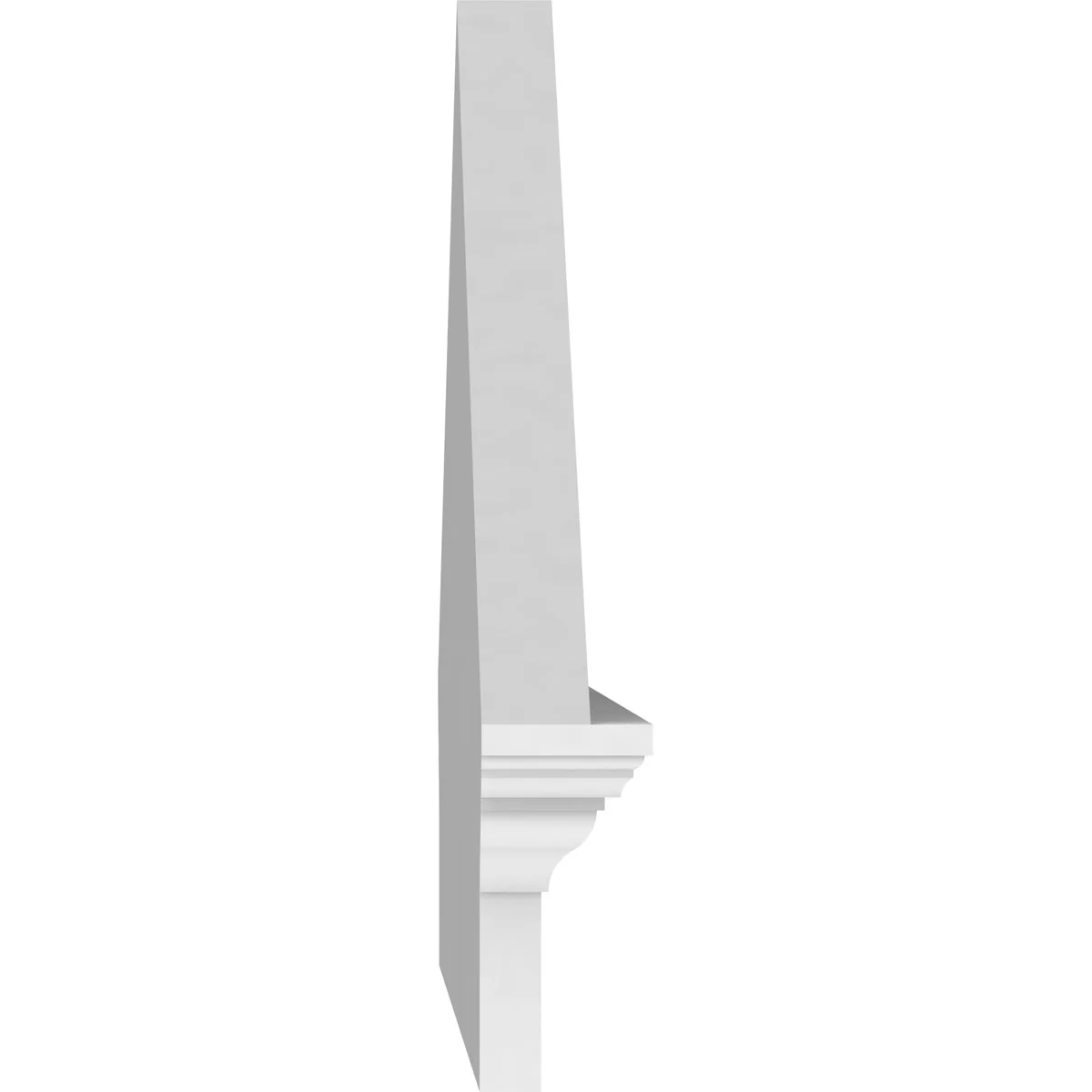 Ekena Millwork 52"W x 19-7/8"H x 2-3/4"P (Pitch 6/12) Peaked Cap Sunburst Architectural Grade PVC Combination Pediment