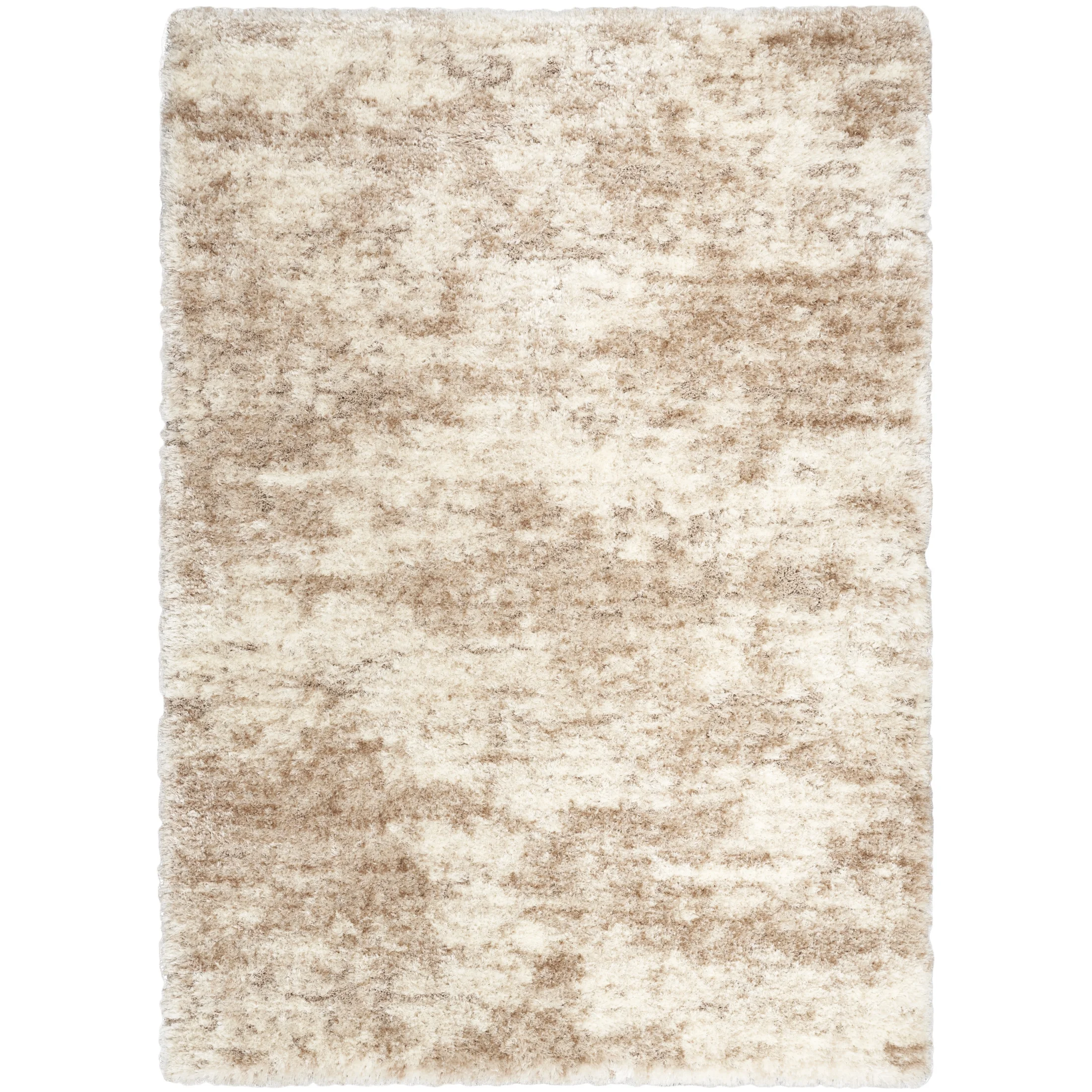 Nourison Luxurious Shag 5'3" x 7'3" Ivory Dark Beige Modern Indoor Rug