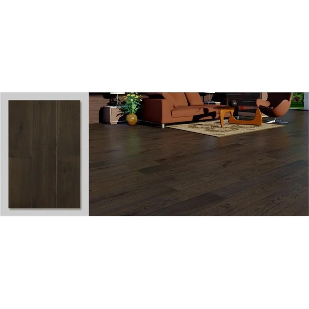 East West Furniture SP-7HH05 Sango Premier Engineered Wood Flooring – European Oak – 1/2 in x 7 in x Random Length Handscraped, 26.24 sqft/box, Shadow Grey