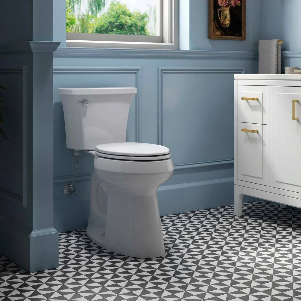 KOHLER Highline Arc Extra Tall Elongated Toilet, White, 1.28 GPF, 2-Piece – 78305-0