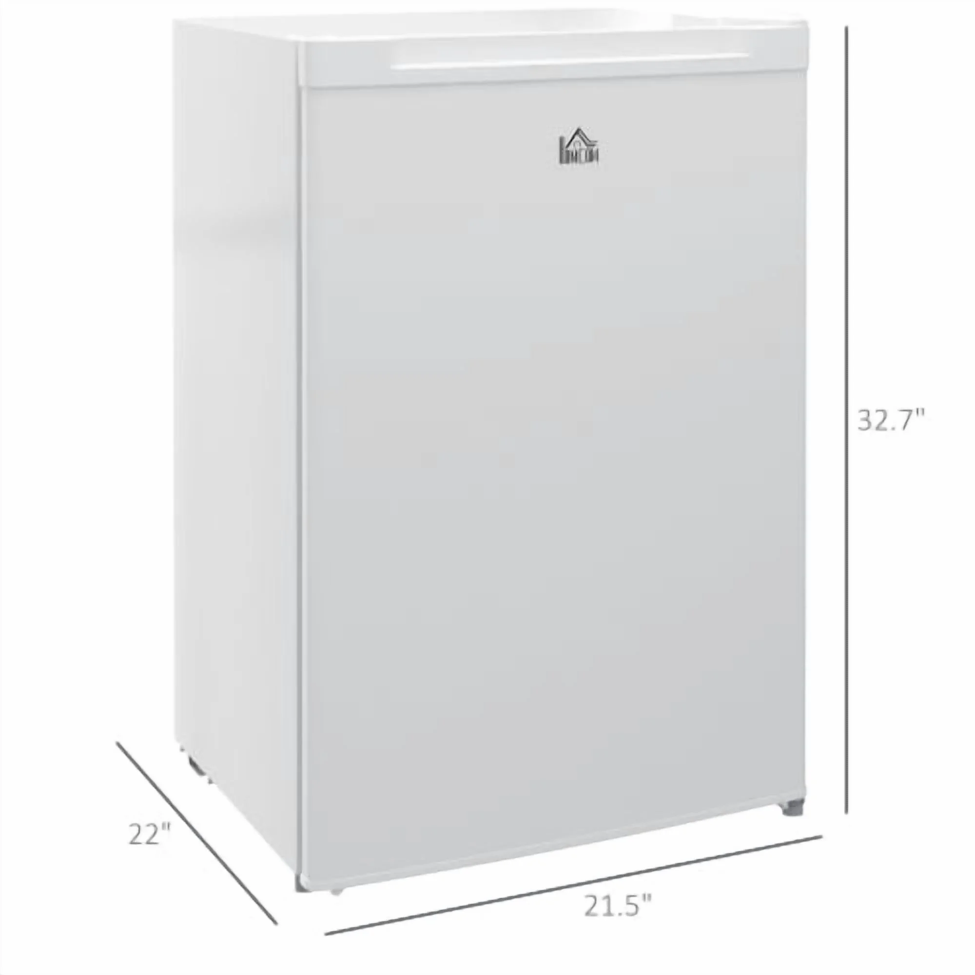HOMCOM Upright Freezer, 3.0 Cubic Feet Compact Mini Freezer with Reversible Single Door and Adjustable Thermostat, Small freezer for Home, Dorm, Apartment, Home Office, White