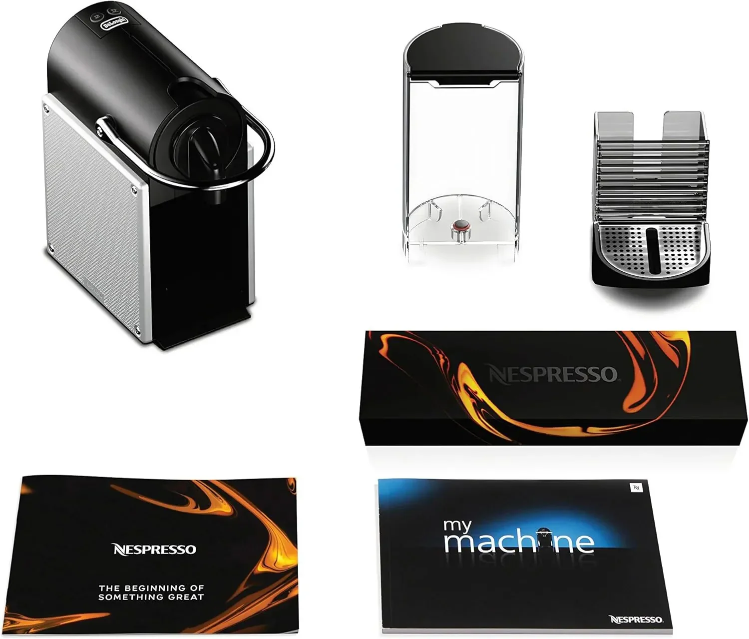 Nespresso Pixie espresso machine by DeLonghi, 19-bar pump, compact aluminum design, silver, 1100 ml