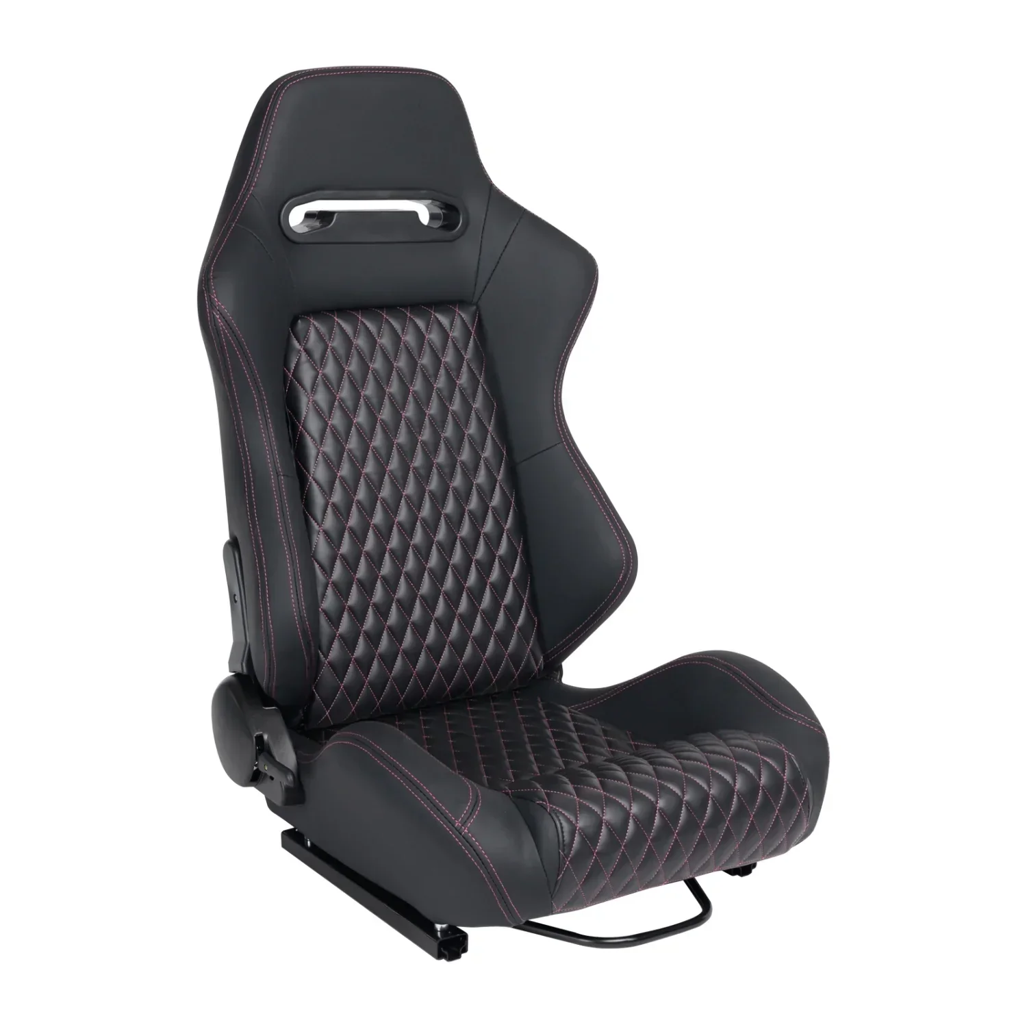 Racing Seats, PVC With Suede Material, Double Slider Design, Black - 2 Pieces