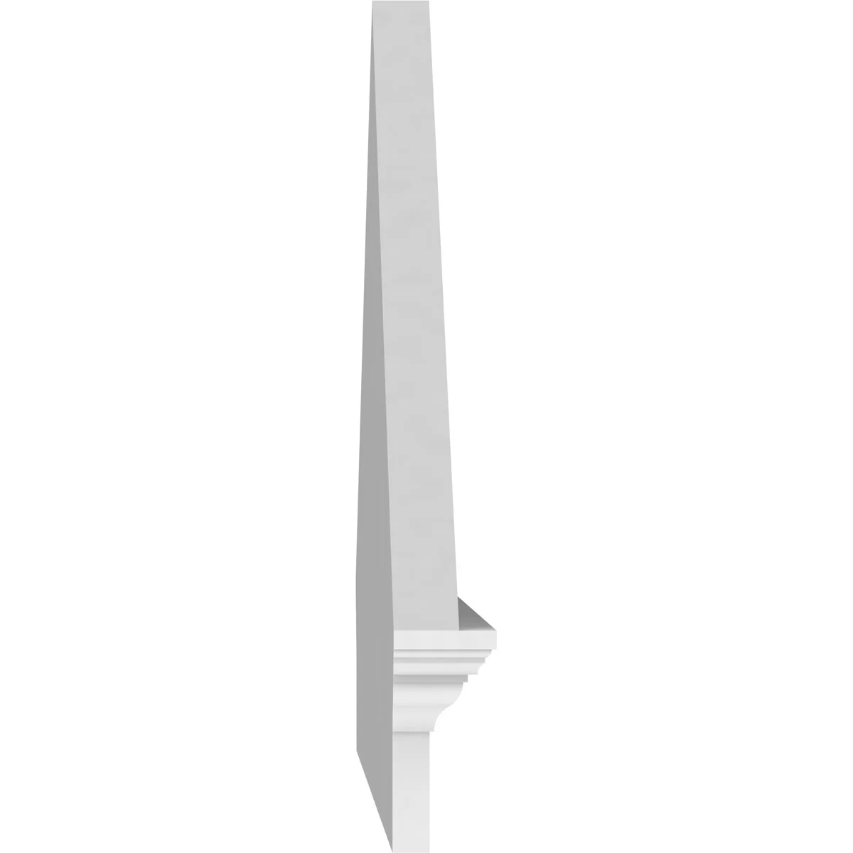 Ekena Millwork 52"W x 19-7/8"H x 2-3/4"P (Pitch 6/12) Peaked Cap Sunburst Architectural Grade PVC Combination Pediment