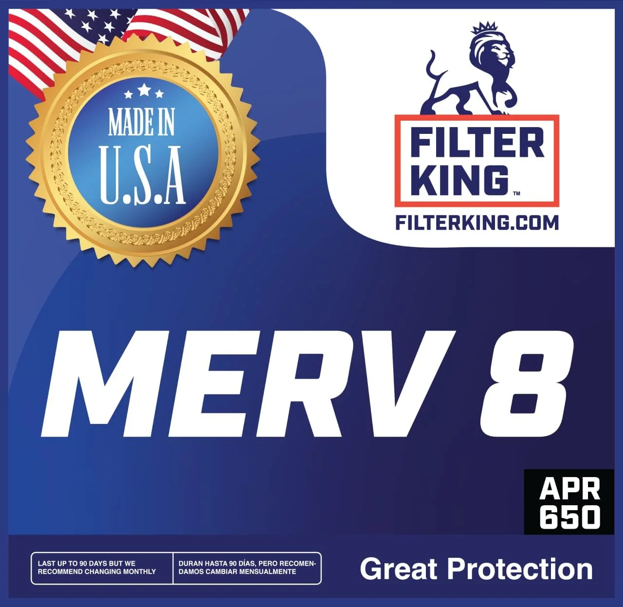 Filter King 16x25x4 Air Filter – 5-PACK – MERV 8 HVAC Pleated A/C Furnace Filters – MADE IN USA – Actual Size: 15.5 x 24.5 x 3.75″