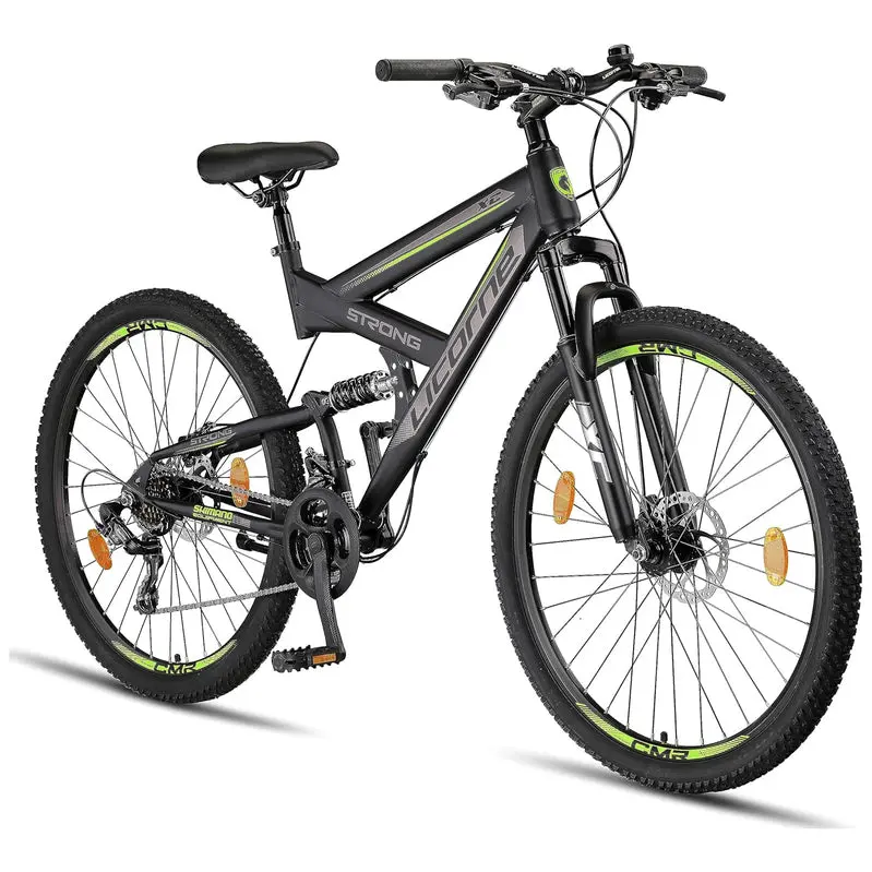 Licorne Bike Strong 2D Premium Hardtail Mountain Bike - Aluminum Frame, 21-Speed Drivetrain