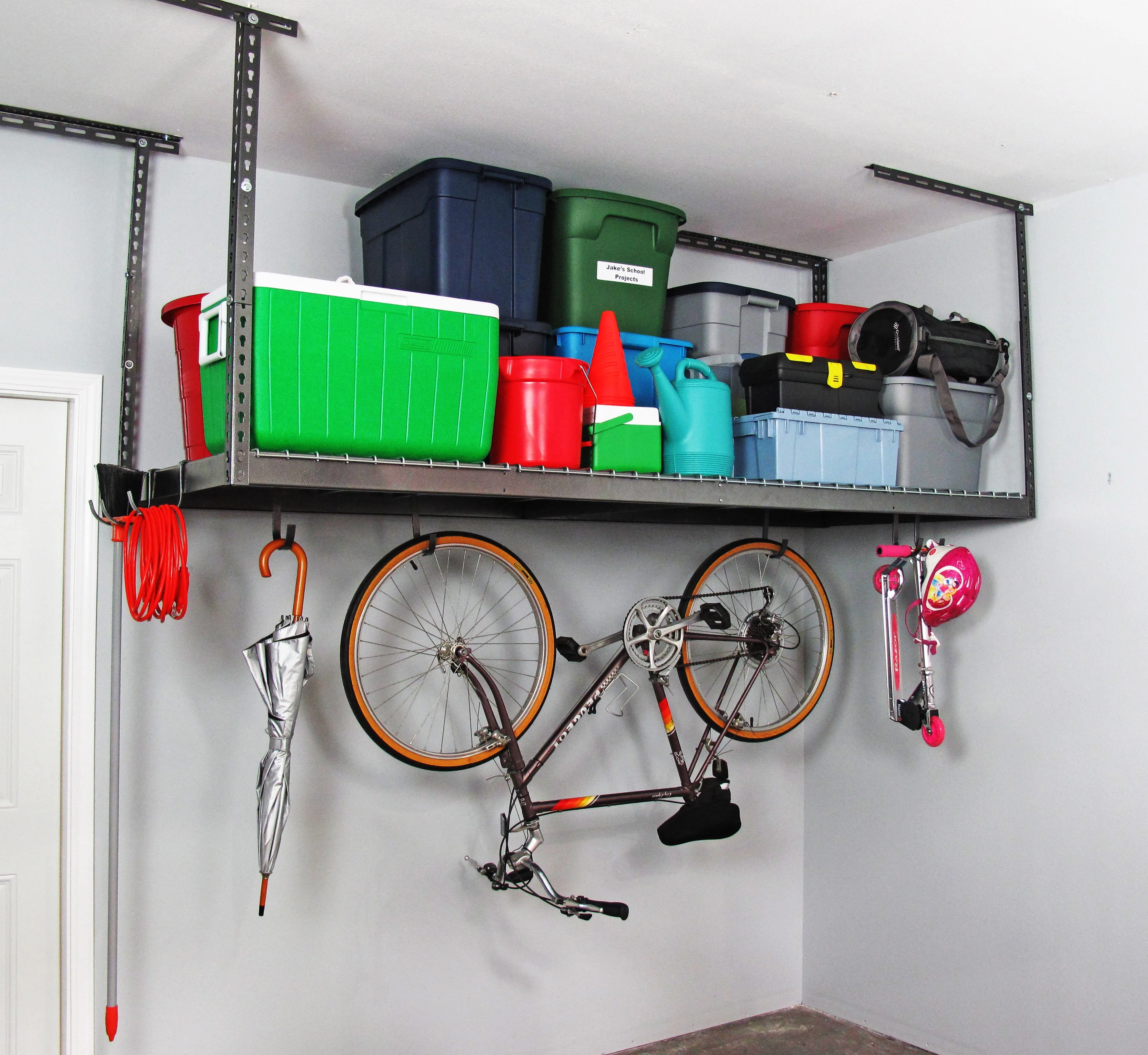 MonsterRax 3' x 8' Overhead Garage Storage Rack Holds 450 Pounds, White