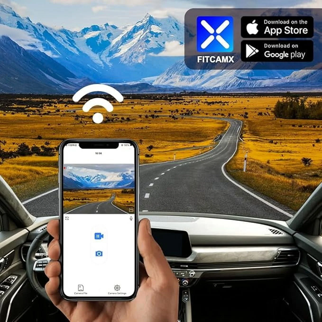 Fitcamx 4K Dual Dash Cam Suitable for Kia Telluride 2023 2024 S LX EX SX X-pro X-Line (Part NO#S9500), OEM Look, Built-in WiFi & APP, 128GB Card