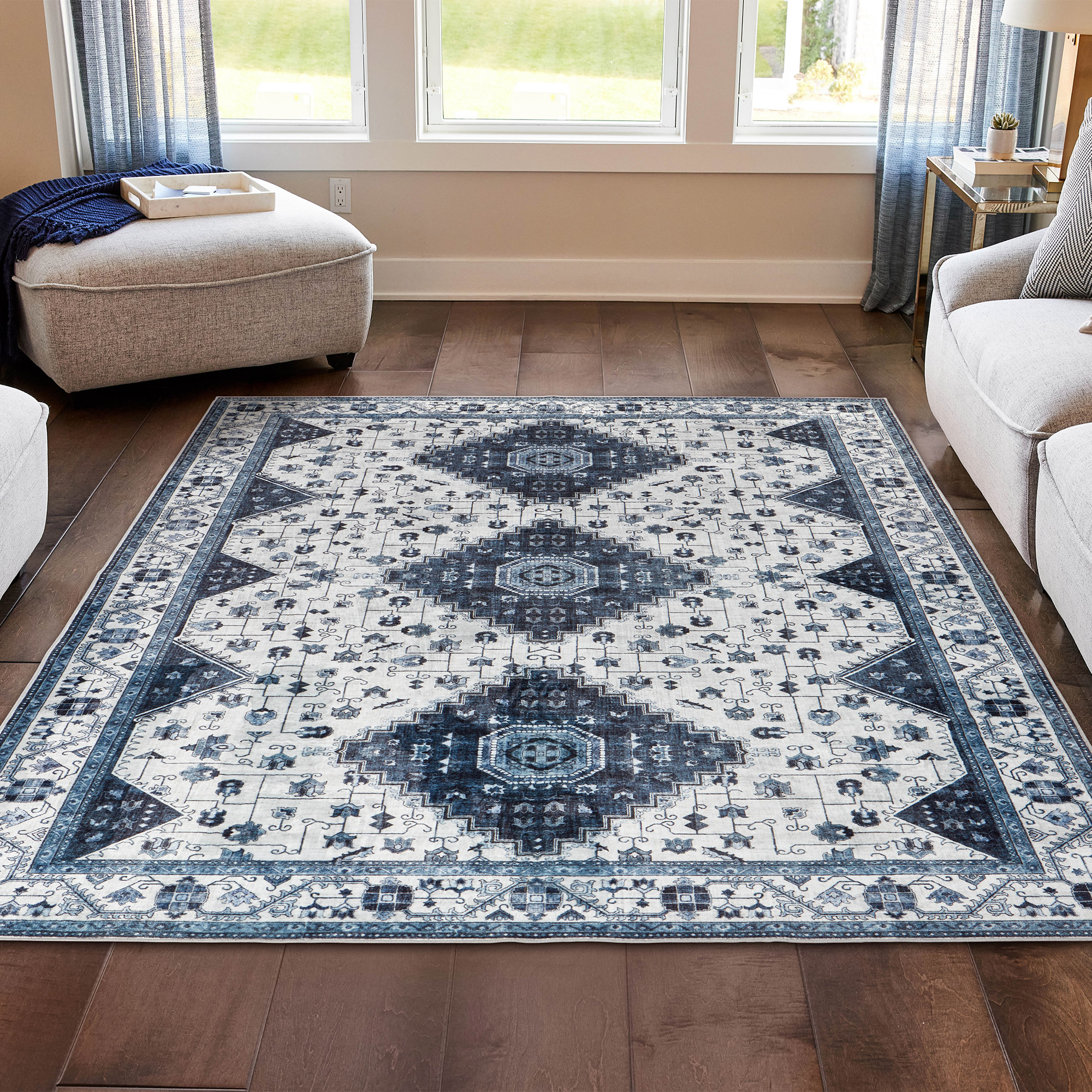 Wyatt & Ash Washable Indoor Area Rug, Cyrus 7’10’ x 10′
