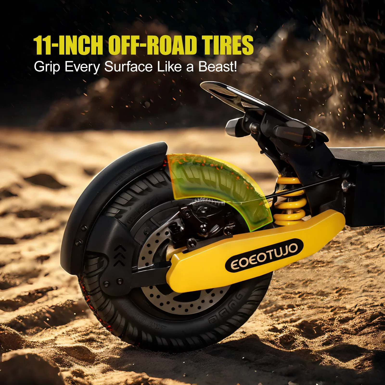Off Road Electric Scooter for Adults, 1200W Motor Fast E Scooter, Up to 28MPH Top Speed & 20Miles Long Range, 11" Off-Road Tires, 330lbs MAX Load, Foldable