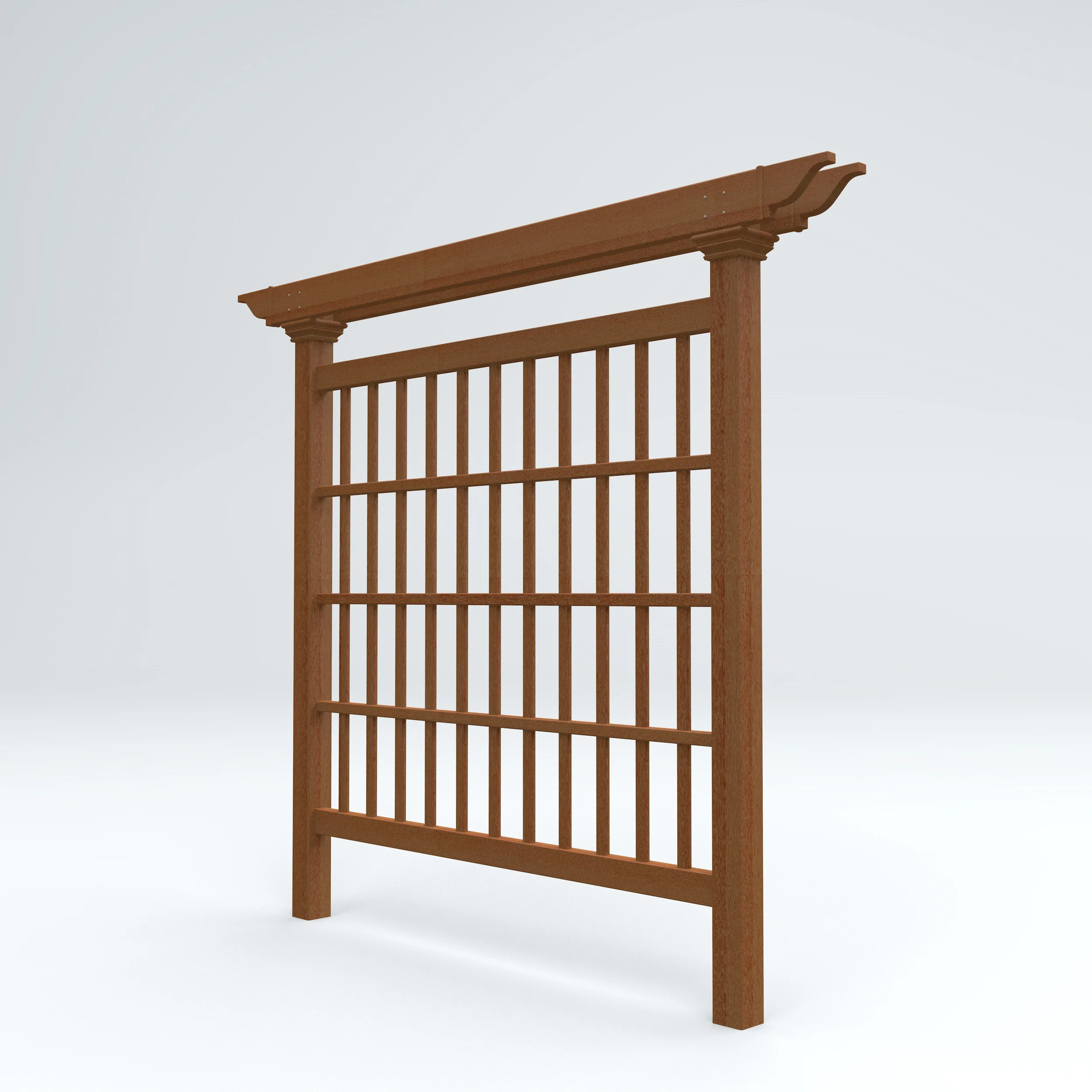 Vita 80" x 90" Colonial Composite Vinyl Trellis and Privacy Screen, Brown, VA84051