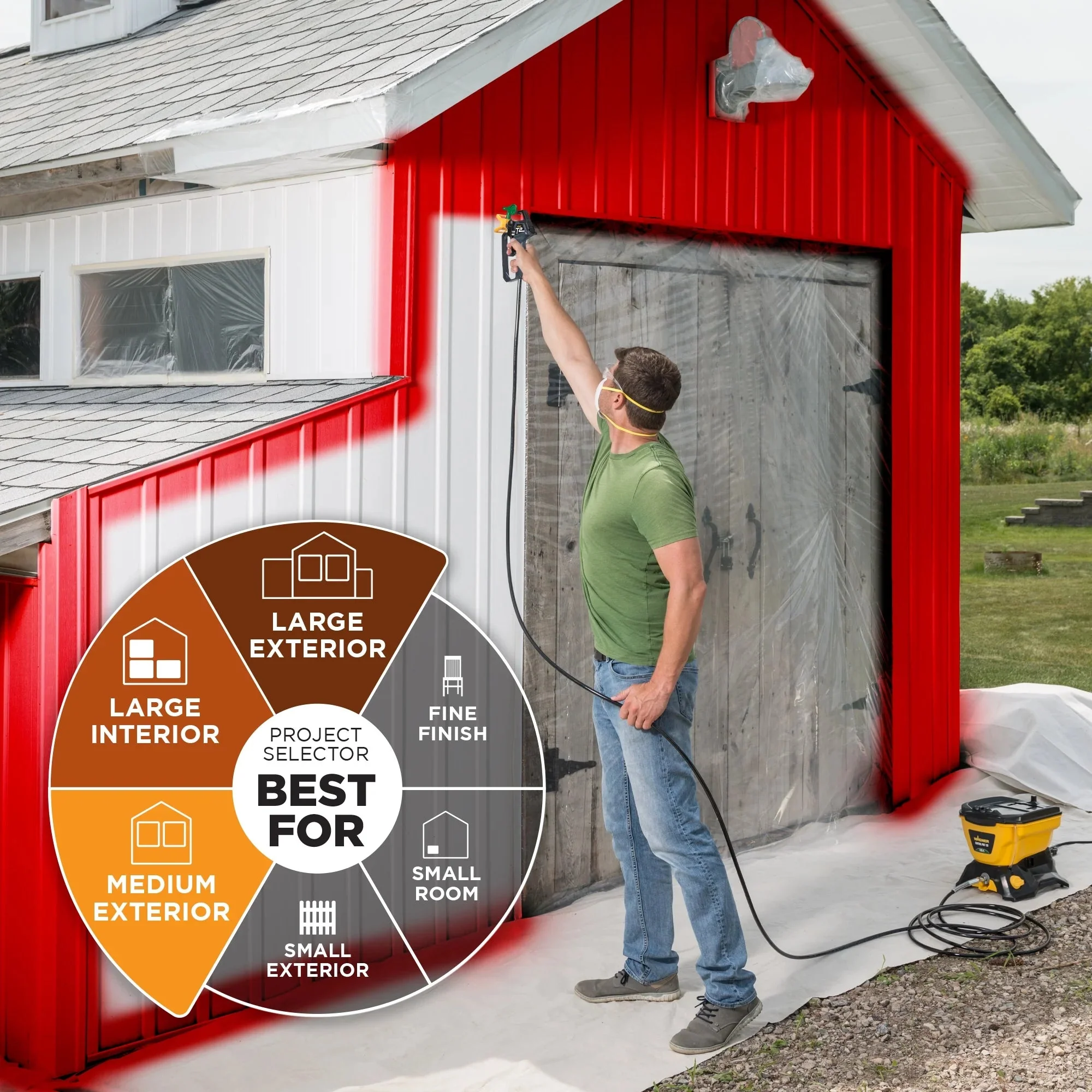 Wagner High Efficiency Airless 1.5 Gallon Power Tank Paint/Stain Sprayer – Control Pro 130