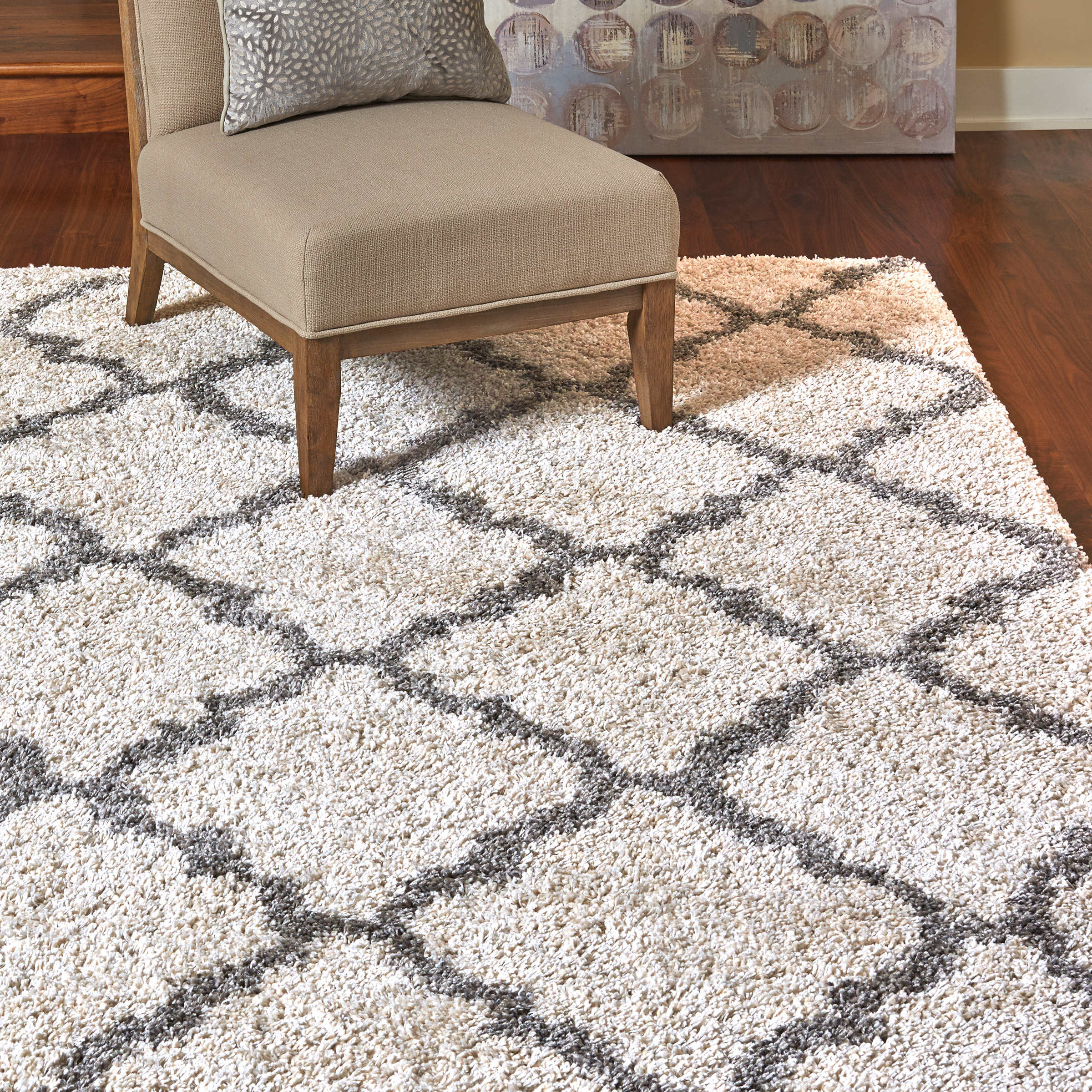 Thomasville Marketplace Luxury Shag Rug Collection, Trellis, 6’6′ x 9’6′