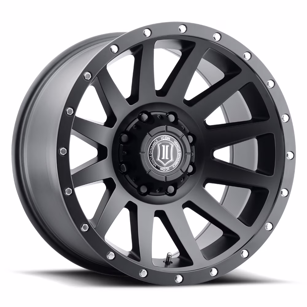 ICON ALLOYS COMPRESSION SAT BLK - 20 X 10 / 8 X 180 / -19 MM / 4.75" BS Fits select: 2011-2023 CHEVROLET SILVERADO, 2011-2023 GMC SIERRA