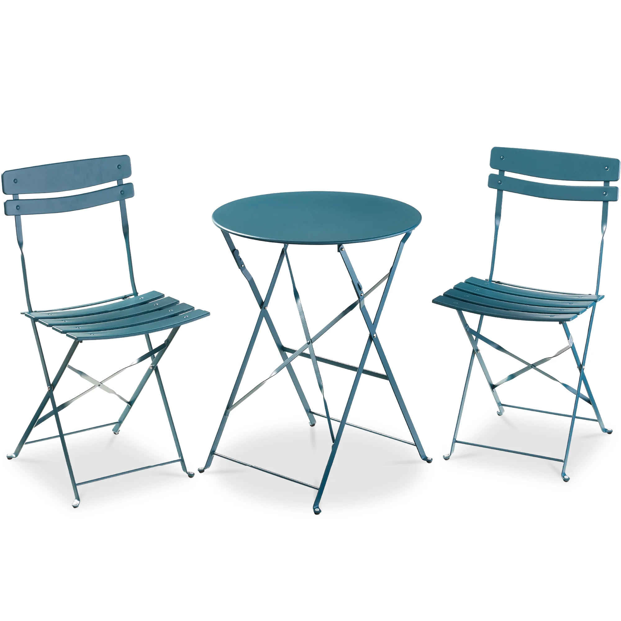 Best Choice Products 3-Piece Small Bistro Set, Folding Patio Furniture Set of 2 Chairs and Table - Black